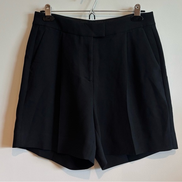 J. Crew Black High Rise Pleated Crepe Shorts 6 Office Classic Preppy Academia - Picture 1 of 7